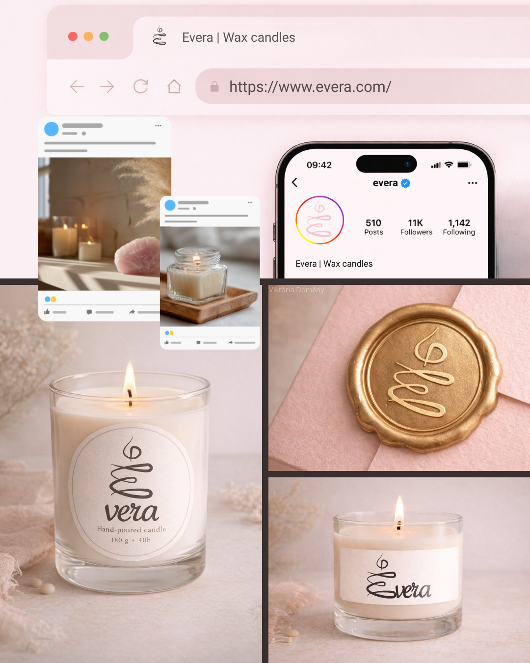 Evera Candles arculattervezés Dömény Viktória